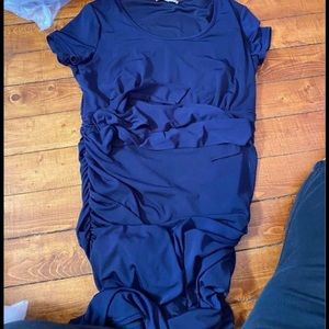 Navy Blue Kimi + Kal Maternity Dress
